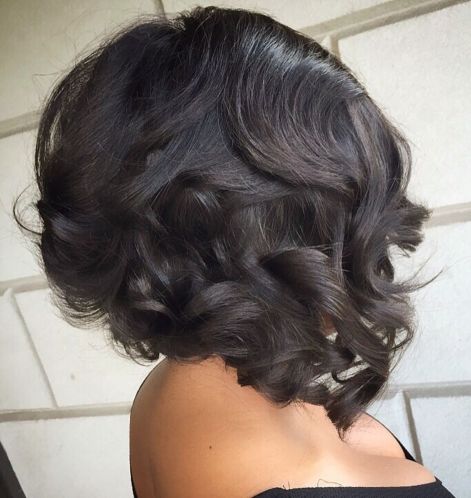 4 curly angled bob for black women