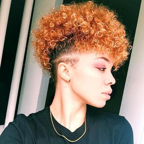 4 red natural hair mohawk