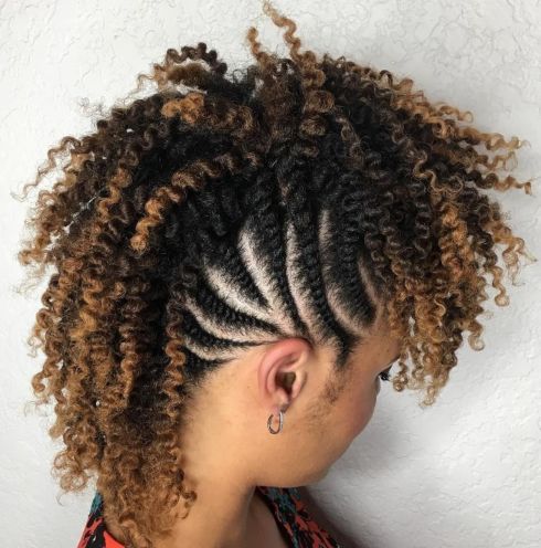 5 african american curly braided mohawk