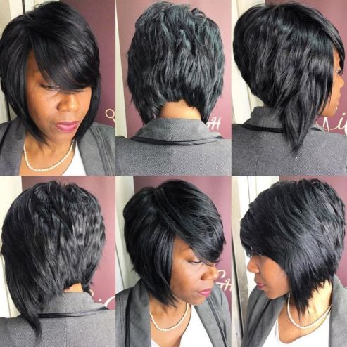 5 angled bob hairstyle for black women