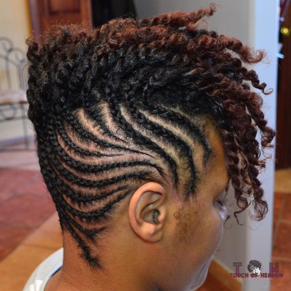 6 short mohawk with cornrows