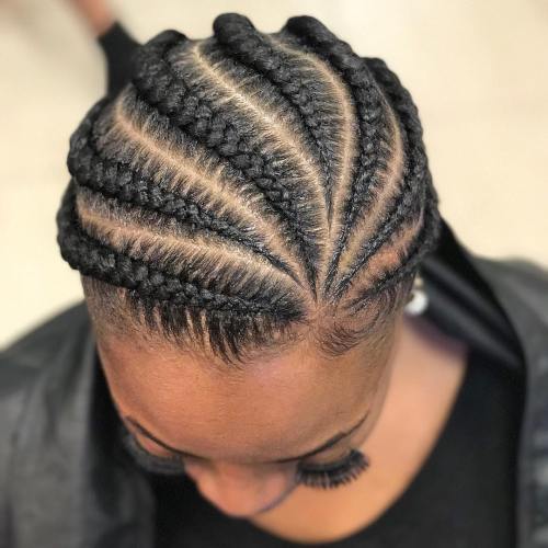 7 neat black cornrows