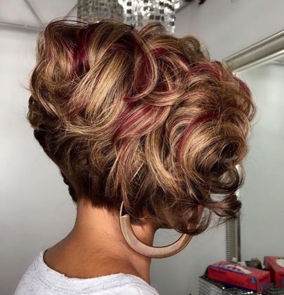 7 short curly layered bob for black women