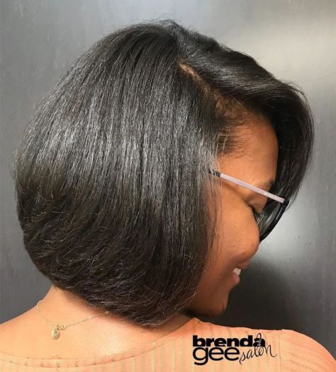 8 smooth black hair bob