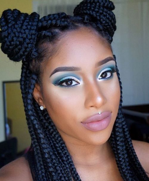 Box Braids Double Bun