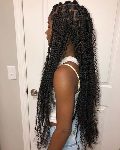 Box Braids and Curls