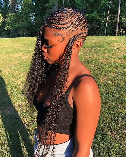 Braided Hairstyle with a Unique Pattern