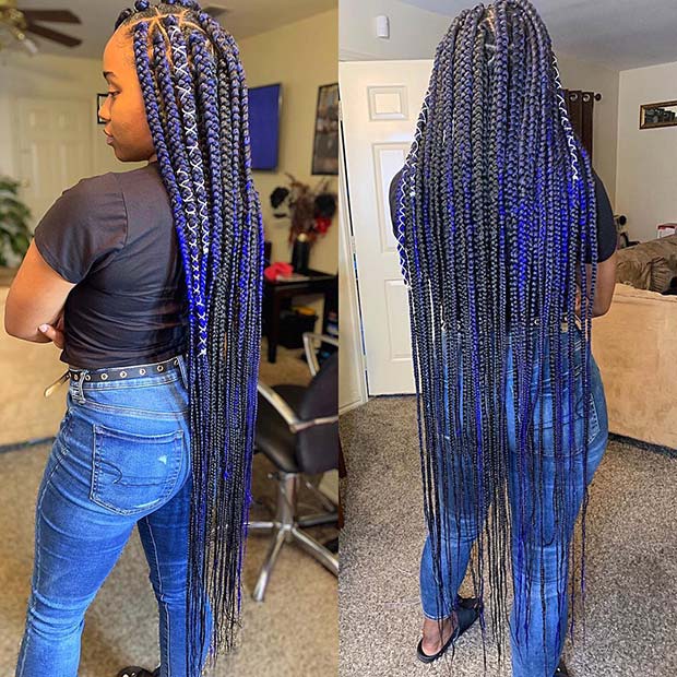 Long Blue Braids