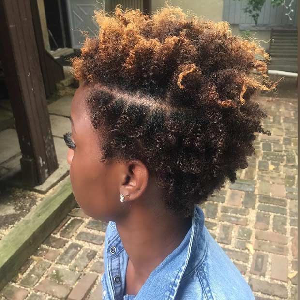 Natural curly hairstyle for black women