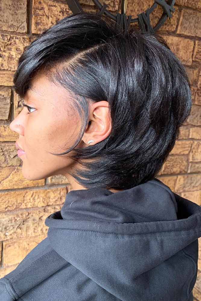 bob hairstyles for black women layered medium