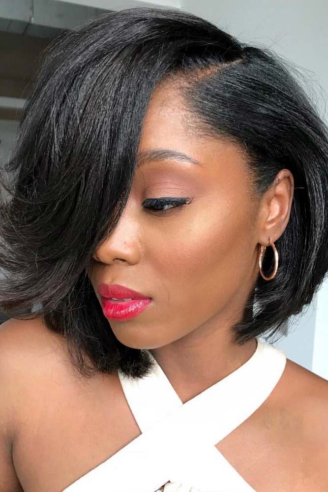 bob hairstyles for black women short inverted straight