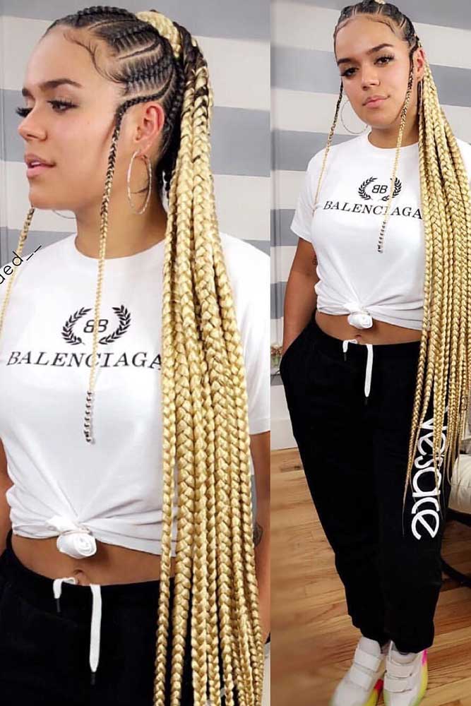 cornrows hairstyles bonde pony