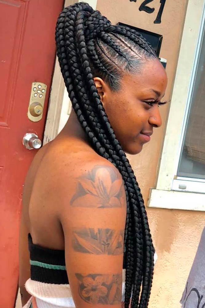 cornrows hairstyles high ponytail