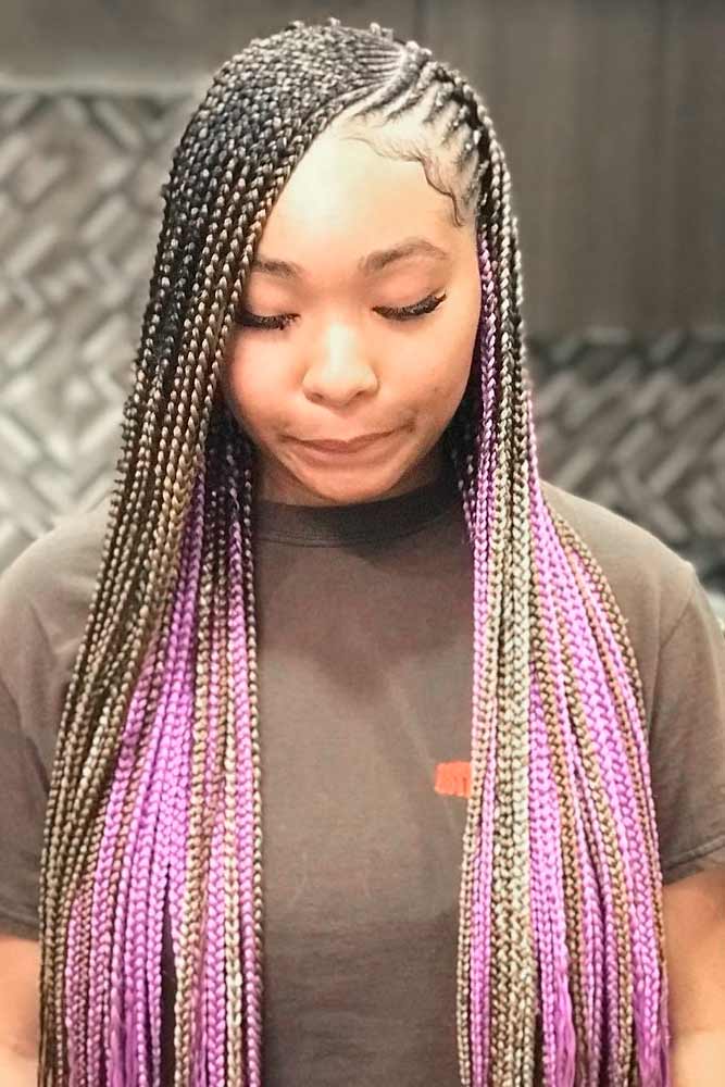 cornrows hairstyles purple braids