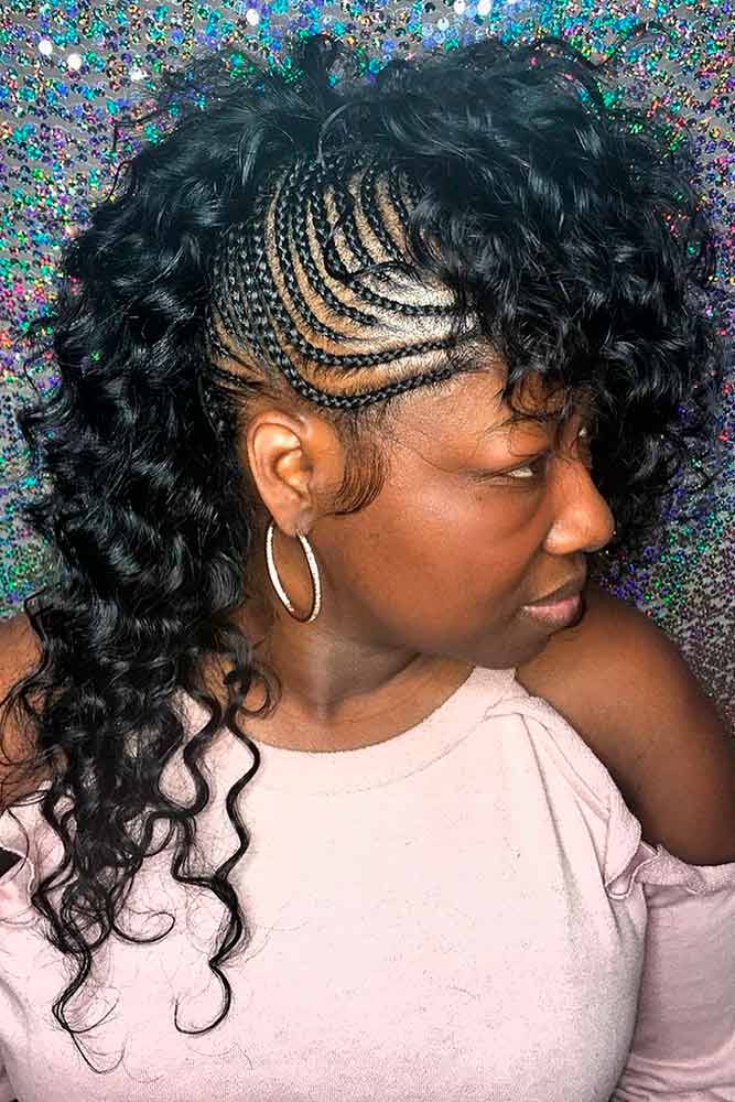 cornrows hairstyles side braids curly