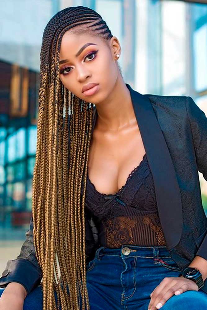 cornrows hairstyles side ombre