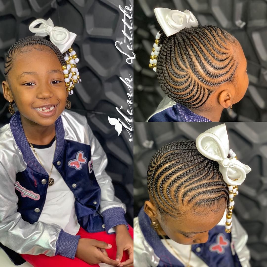 Beautiful braided hairstyle for little Black girls
