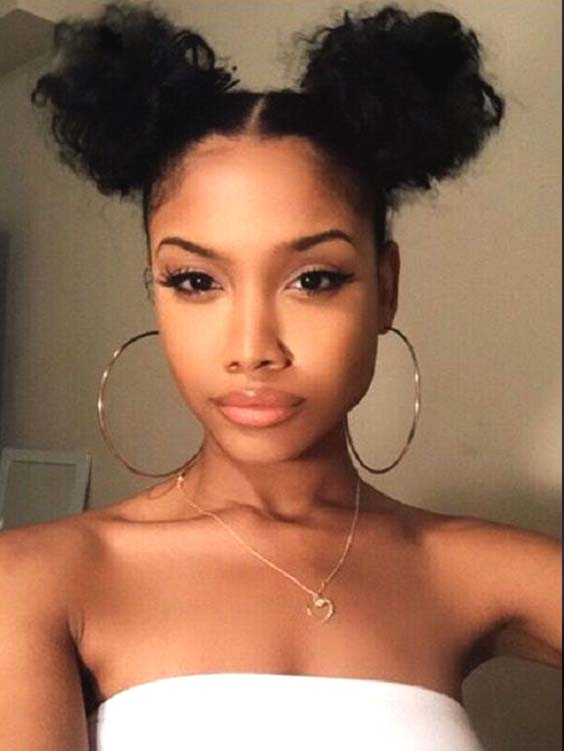 double buns protective hairstyles 2019