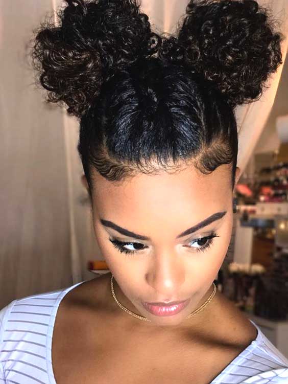double buns protective hairstyles for black women