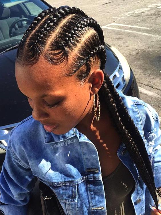 feed in braids black women hairstyles