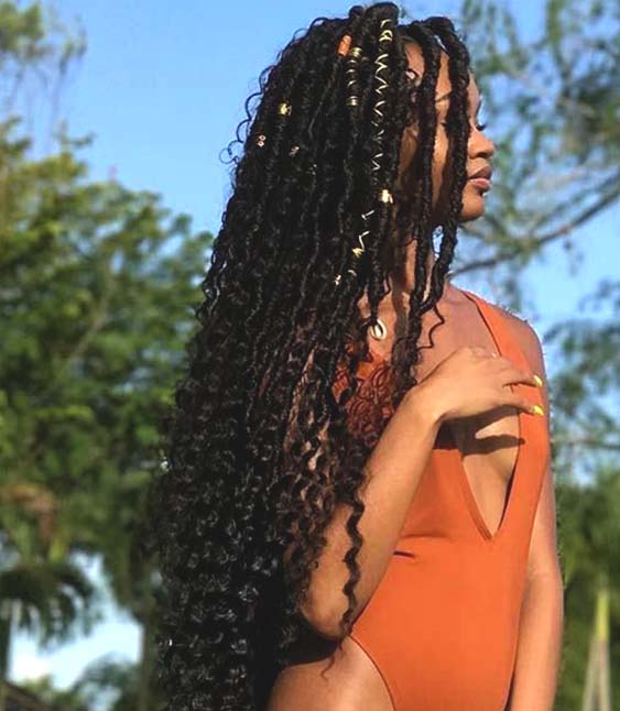 goddess faux locs summer hairstyle