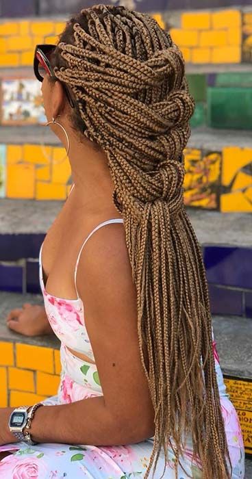 long blonde Box braids