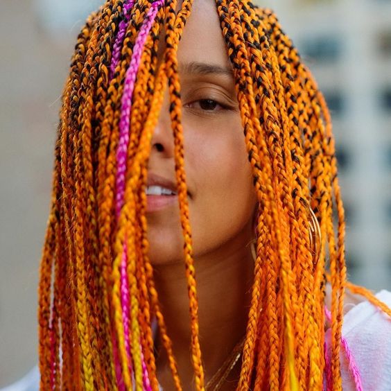 neon box braids