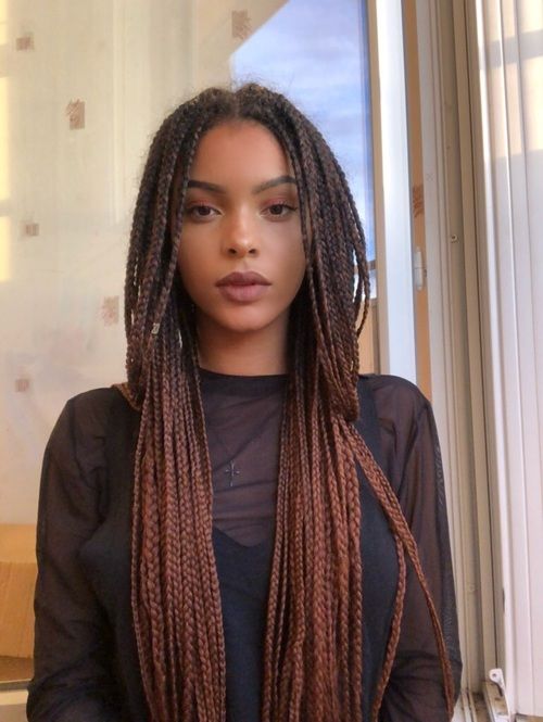 thin ombre box braids