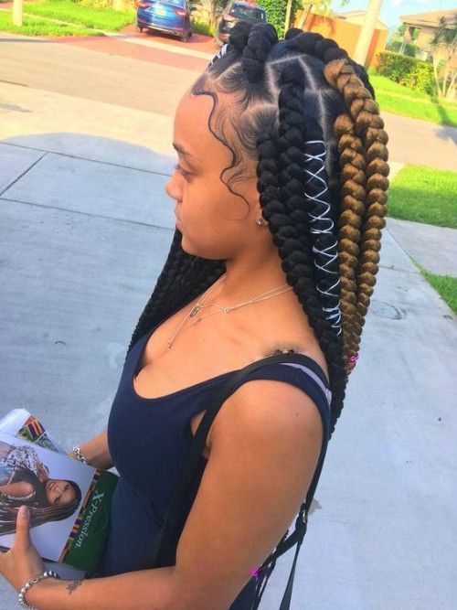 triangle honey black box braids