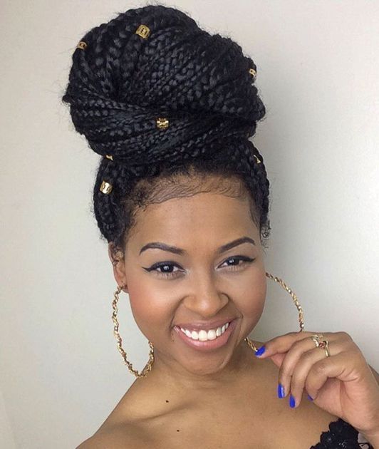 updo box braids