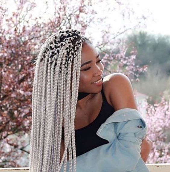 white blonde boxer braids