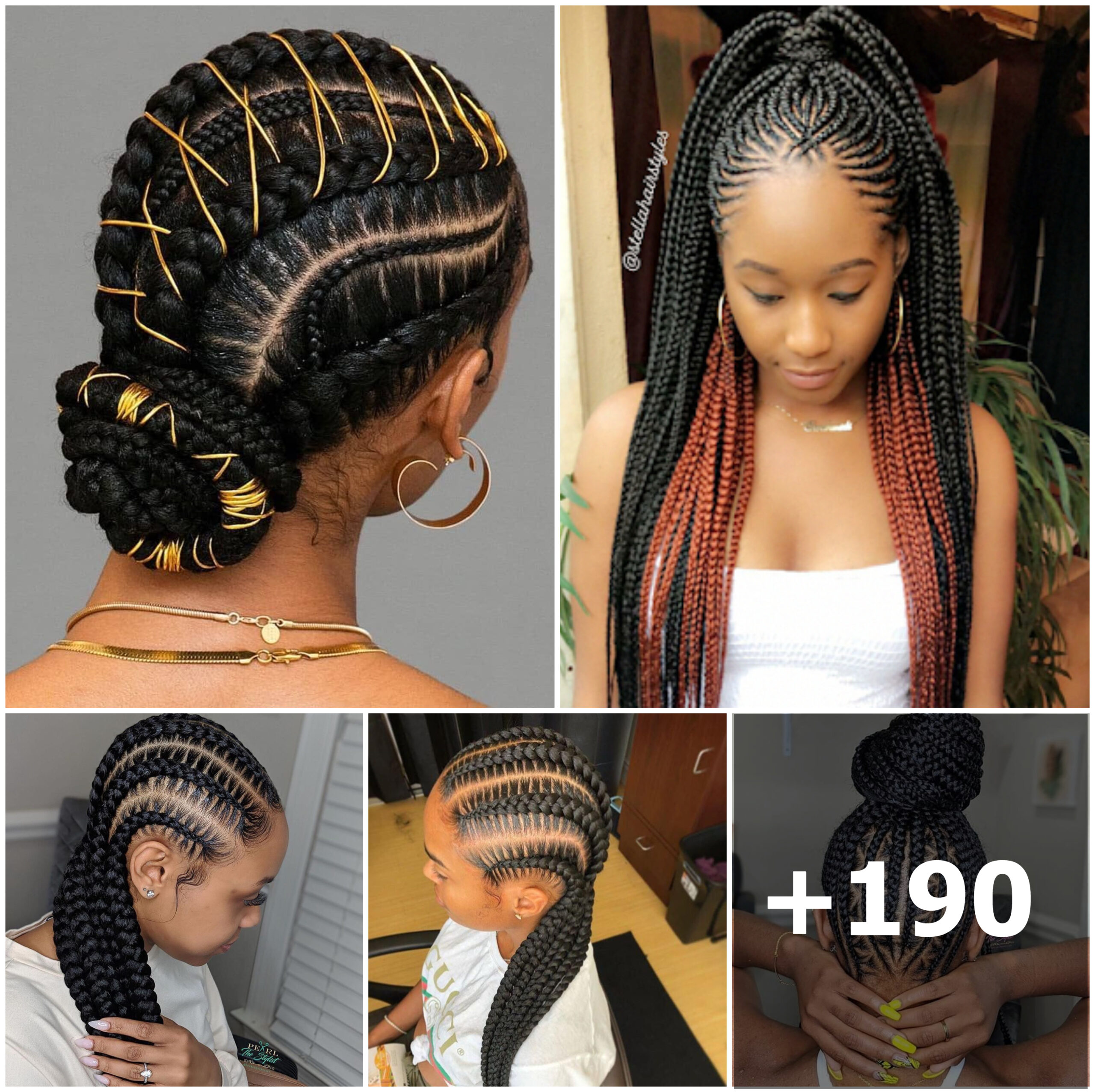 +190 PHOTOS: Cornrow braid designs + Knotless braids styles ‎
