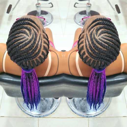 36 ponytail with ombreed lemonade braids CJNnf2flef7