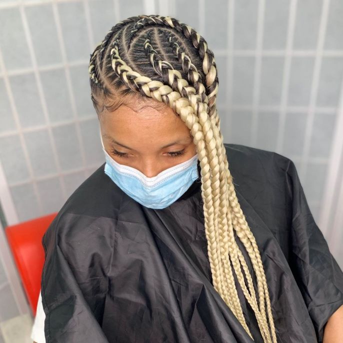 40 cute blonde lemonade braids with dark roots