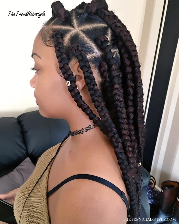 Black And Chocolate Triangle Braids