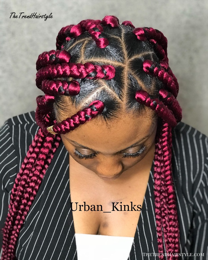 Bright Pink Triangle Braids