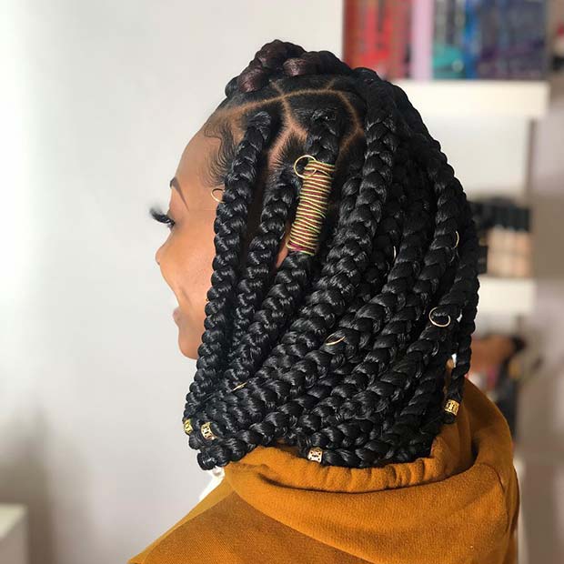 Chunky and Accessorized Box Braids