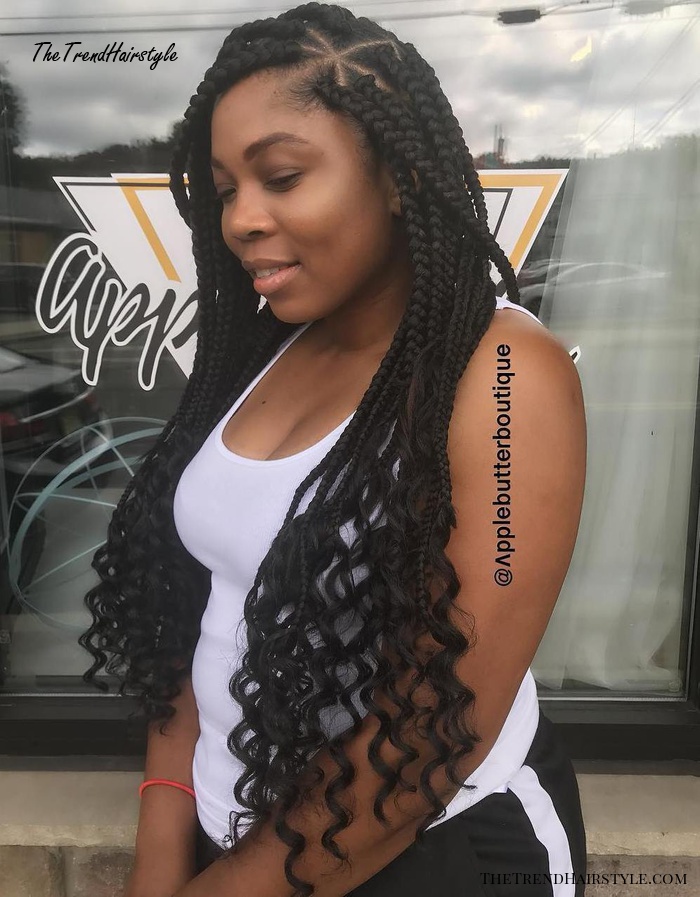 Curly Triangle Box Braids