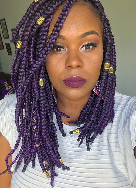 Dark Purple Box Braids