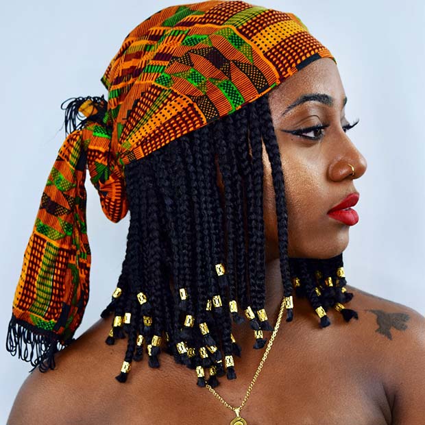 Stunning Accessorized Medium Box Braids