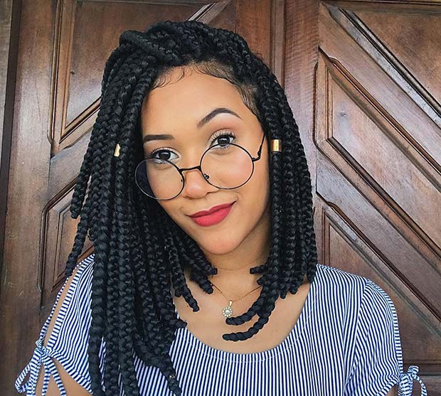 Stylish and Accessorized Box Braids