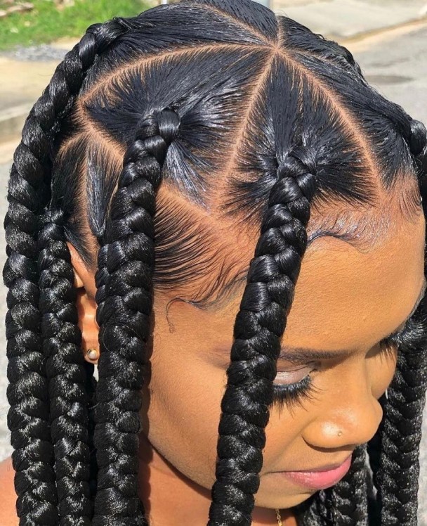 27 stunning triangle knotless box braids CWDkVWUrBp8