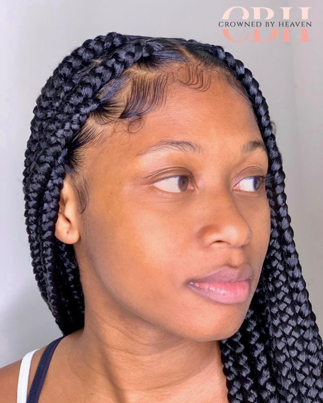 40 black jumbo knotless braids CPQwOYcBz2C