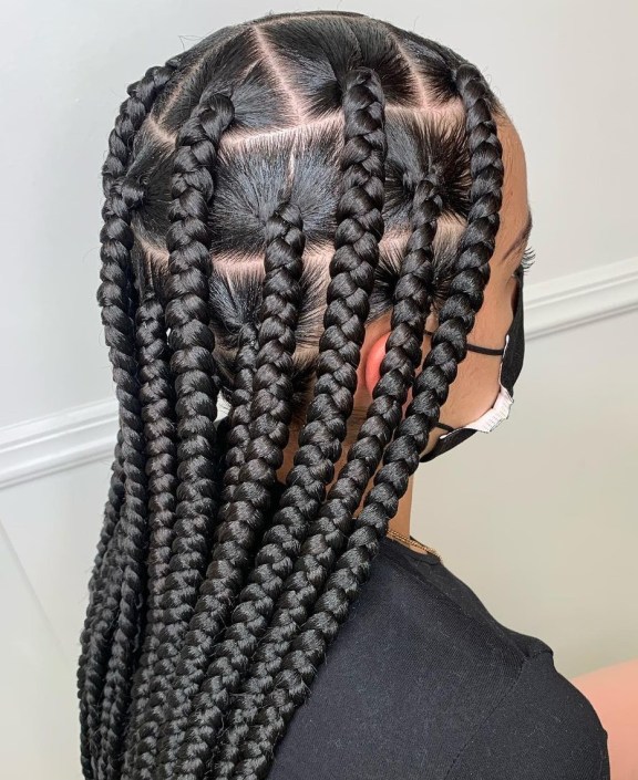 44 huge accurate knotless braids