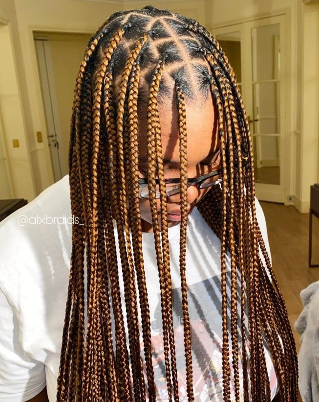 48 golden braids with reverse ombre CWYtgkaIRBZ