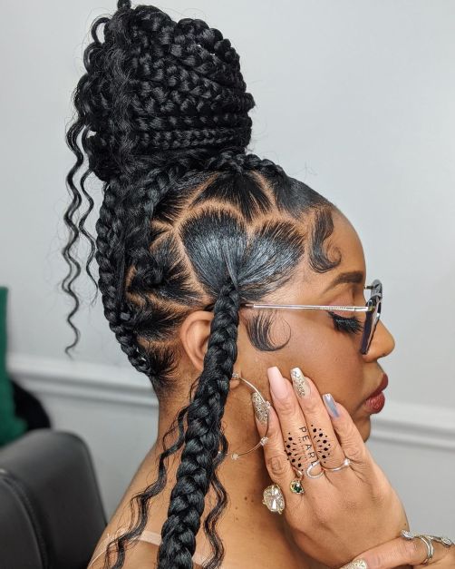 6 heart and triangle knotless braids CWRNY91vZc6