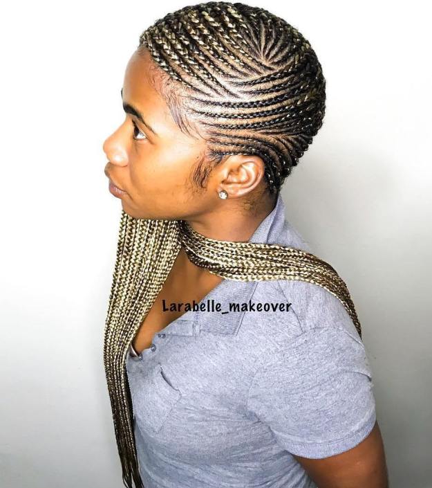 16 geometric blonde cornrows