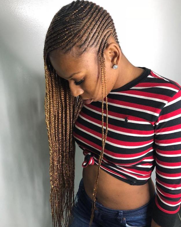 18 gold toned skull cap braids