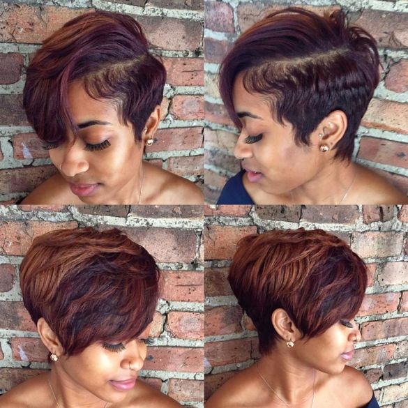 13 African American tapered pixie with bangs