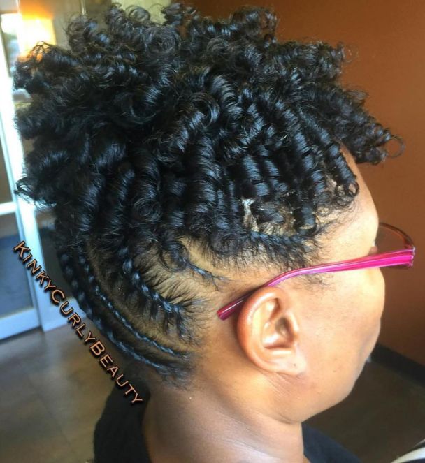 13 flat twists updo with curls